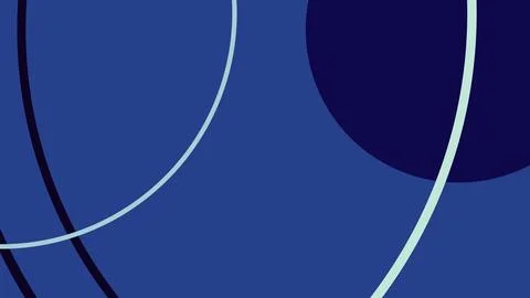 Blue abstract design featuring overlapping curved lines and circular shapes i Stock Illustration