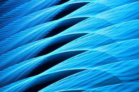 Blue abstract diagonal light effect on black background. Waves of light effec Stock Photos