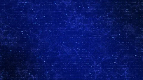 Blue Abstract Digital Network Grid with Floating Numbers and Plexus Loop. Stock Footage 329671164