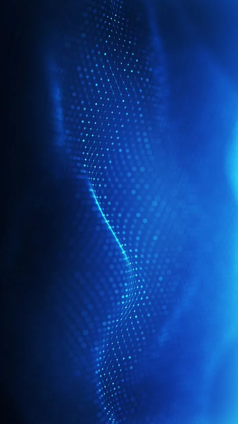 Blue abstract digital presentation background, light dots grid, futuristic Stock Footage 309106327