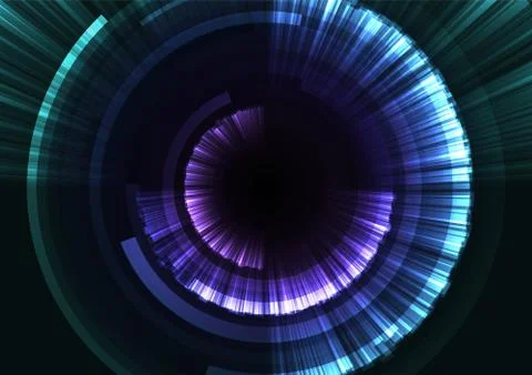 Blue abstract digital shell grow layer in dark background Stock Illustration