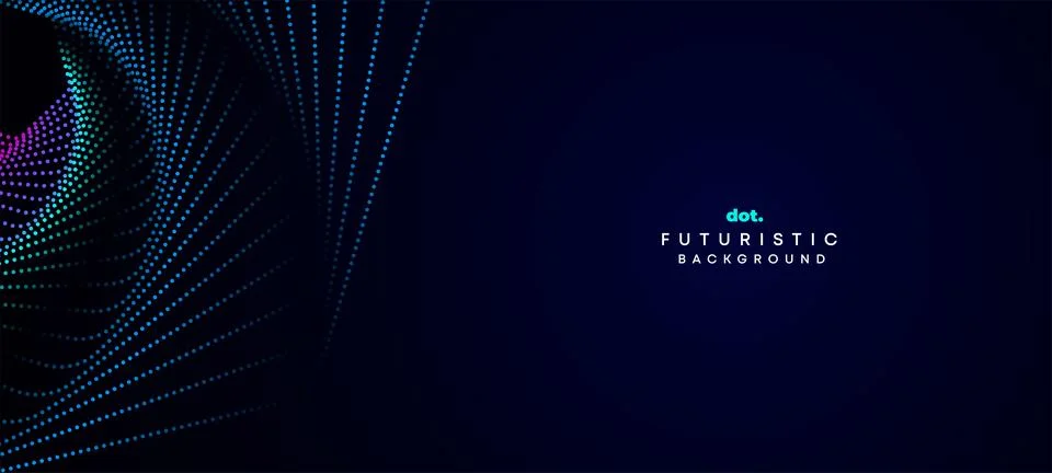 Blue abstract digital technology waving halftone circles on diagonal background Stock Illustration