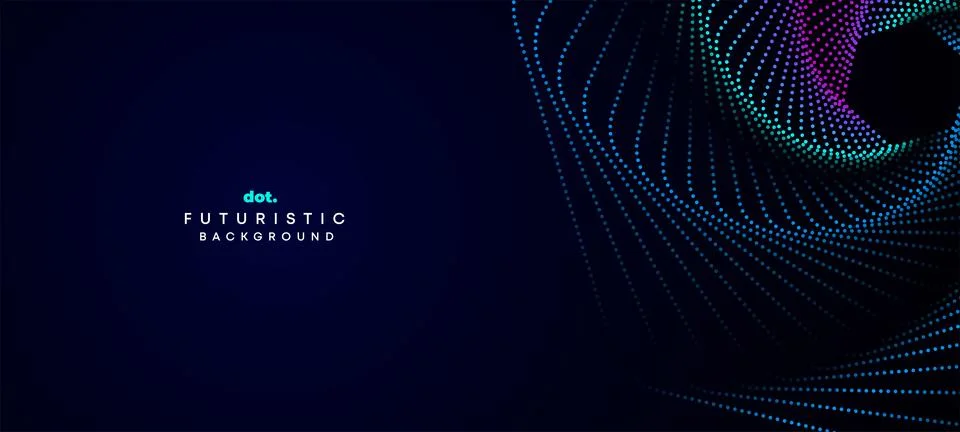 Blue abstract digital technology waving halftone circles on diagonal background Stock Illustration
