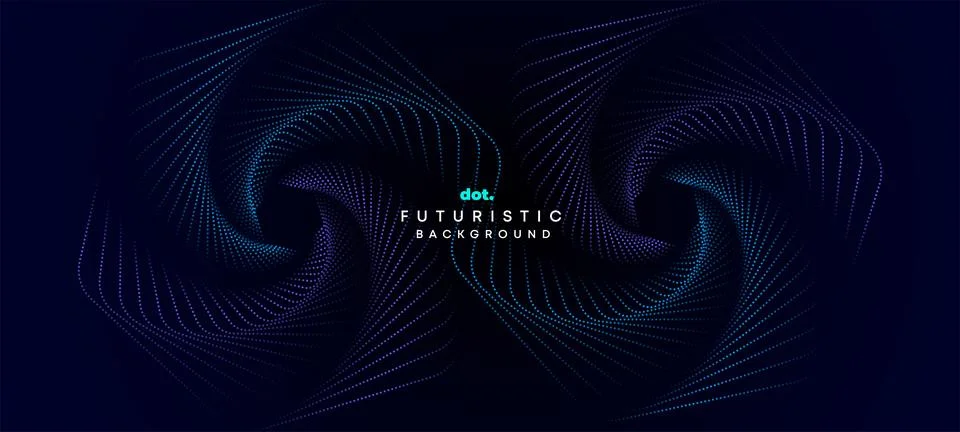 Blue abstract digital technology waving halftone circles on diagonal background Stock Illustration
