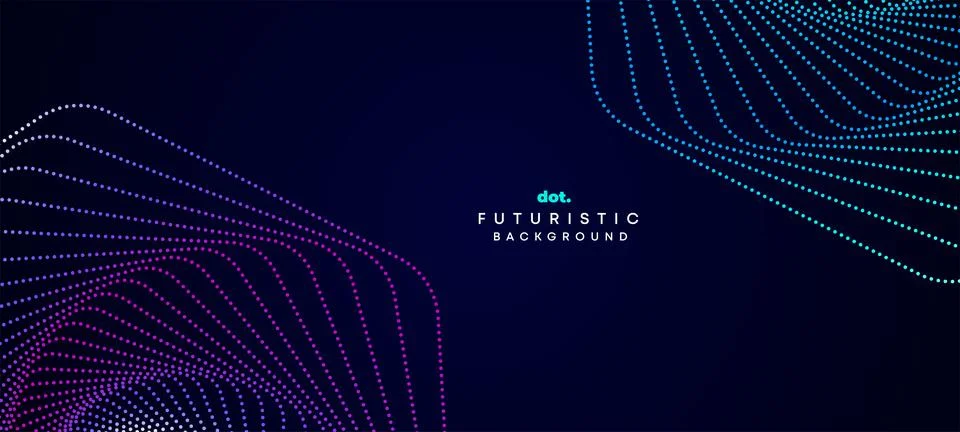 Blue abstract digital technology waving halftone circles on diagonal background Stock Illustration