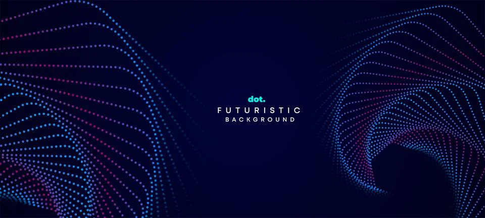 Blue abstract digital technology waving halftone circles on diagonal background Stock Illustration