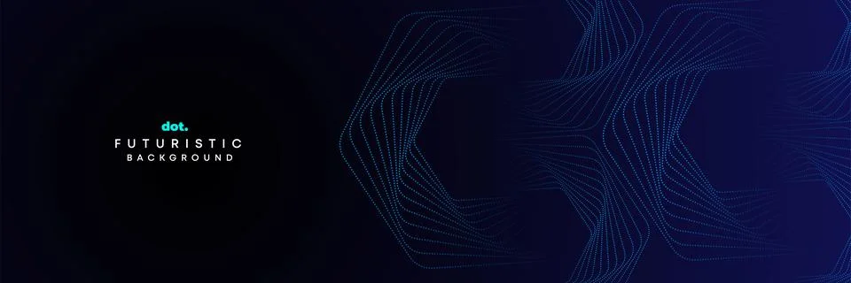 Blue abstract digital technology waving halftone circles on diagonal background Stock Illustration
