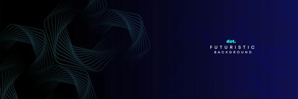 Blue abstract digital technology waving halftone circles on diagonal background Stock Illustration