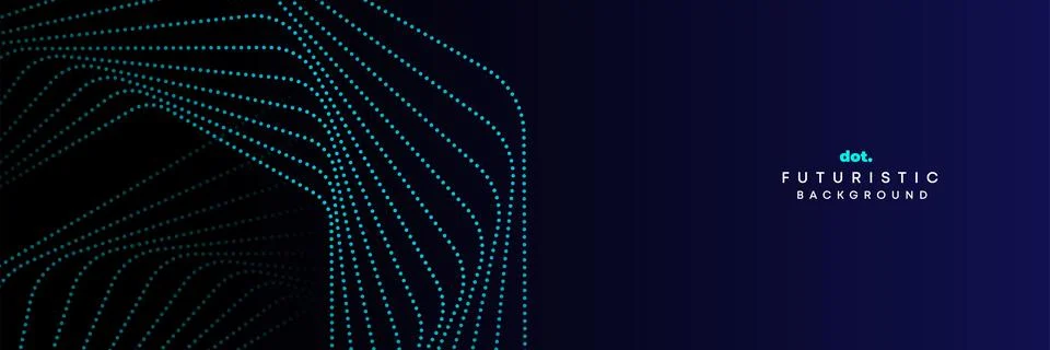 Blue abstract digital technology waving halftone circles on diagonal background Stock Illustration