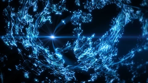 Blue abstract digital tunnel funnel artificial intelligence neural network loop Vidéo 115533786