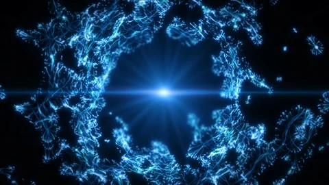 Blue abstract digital tunnel funnel artificial intelligence neural network loop Vidéo 115533897