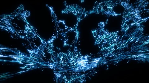 Blue abstract digital tunnel funnel artificial intelligence neural network Stock Footage 115535013