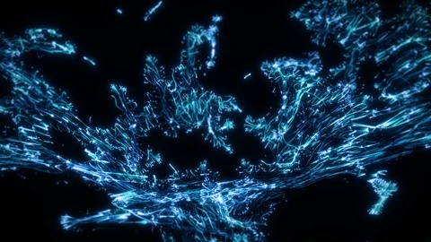 Blue abstract digital tunnel funnel artificial intelligence neural network loop Stock Footage 115535161