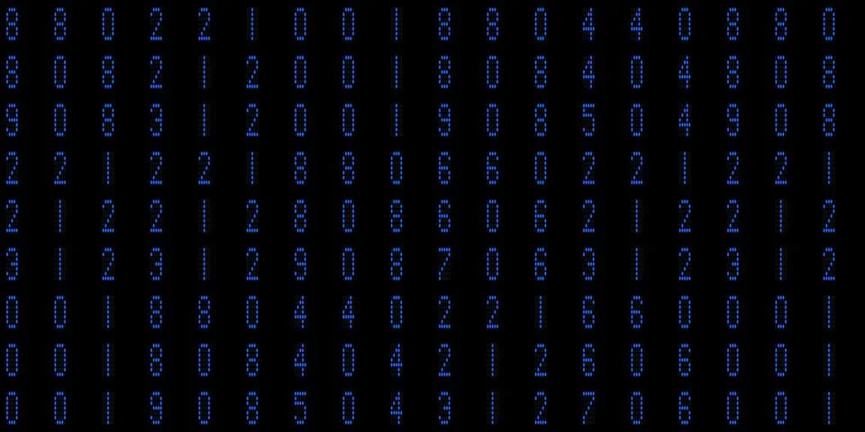 Blue abstract display digit pattern. Electronic Numbers Background. Cybersp.. Stockillustratie