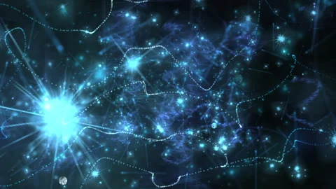 Blue Abstract Energy Network with Sparkling Light Paths Video stock 334063054