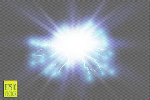 Blue abstract energy shock explosion special light effect with spark. Vector 스톡 일러스트