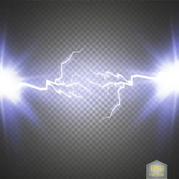 Blue abstract energy shock explosion special light effect with spark. Vector Stockillustratie