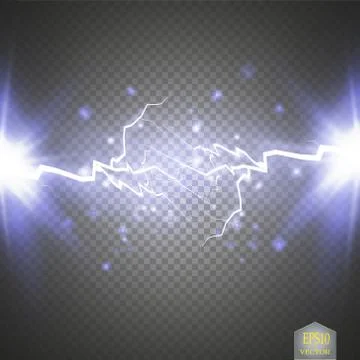 Blue abstract energy shock explosion special light effect with spark. Vector Stock Illustration
