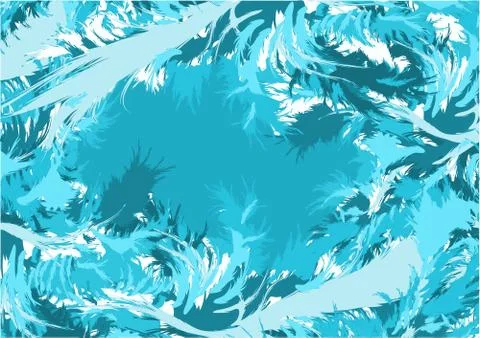 Blue abstract feathers Stock Illustration