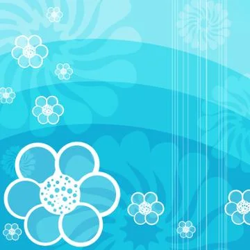 Blue abstract flora background Stock Illustration