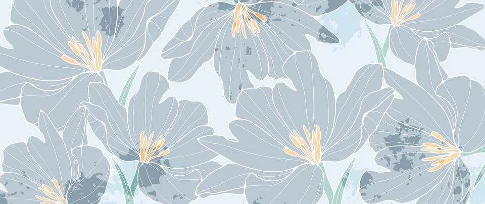 Blue abstract floral background. Stock Illustration