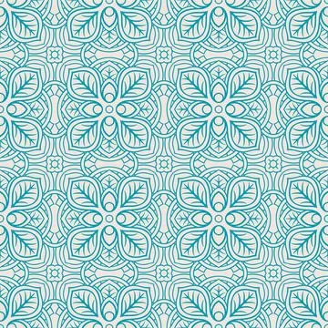 Blue abstract floral pattern Stock Illustration