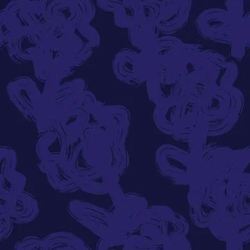 Blue Abstract Floral Seamless Pattern Design Illustrazione stock