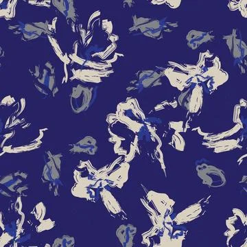 Blue Abstract Floral Seamless Pattern Design Illustrazione stock