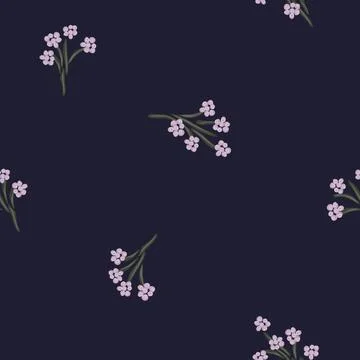 Blue Abstract Floral Seamless Pattern Design Stock Illustration