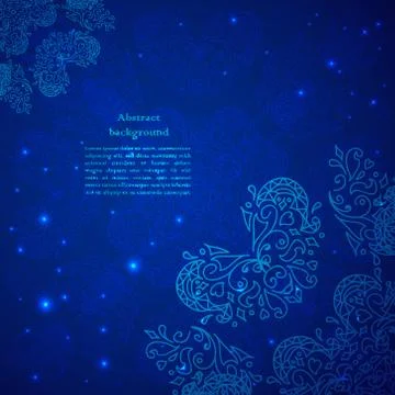 Blue abstract flower background. Stock Illustration