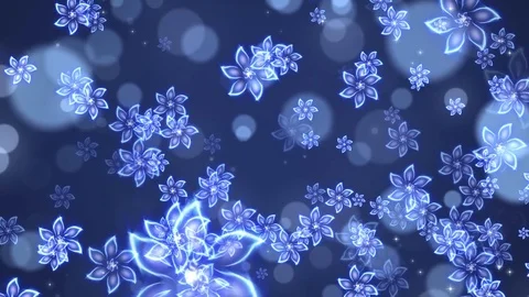 Blue Abstract Flowers Background. Computer generated seamless loop. 스톡 동영상 73393985