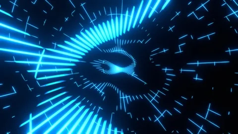Blue Abstract Flowing Neon Glow Background VJ Loop in 4K Stock-Footage 334719128