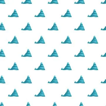 Blue abstract flowing wave mountain seamless pattern Stock Illustration