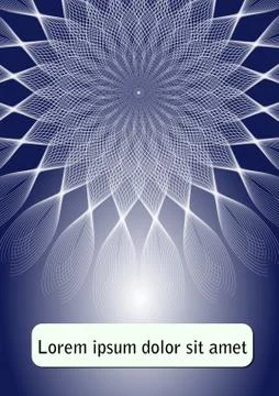 Blue abstract flyer template. Poster with star shape on dark blue background Stock Illustration
