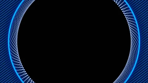 Blue abstract frame on black background, loop Stock Footage 145671455