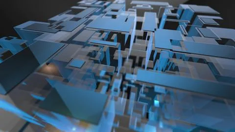 Blue abstract futuristic city grid structure technology Illustrazione stock