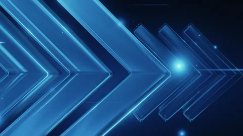 Blue Abstract Geometric Arrow Background with Glowing Light Stock Footage 322985568