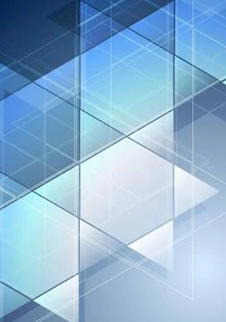 Blue abstract geometric flyer design Blue bright abstract geometric flyer ... Stock Photos