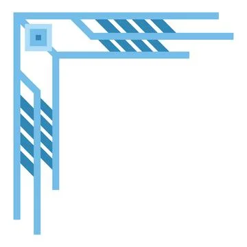 Blue abstract geometric frame element with lines Stock Illustration