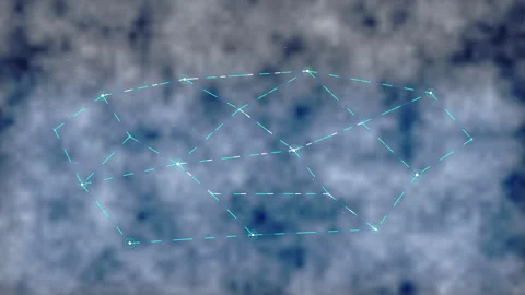 Blue abstract geometric motion graphic loop texture Stock Footage 346542281