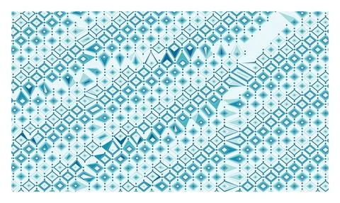 Blue abstract geometric pattern with distorted rhombus shapes for creative .. Illustrazione stock