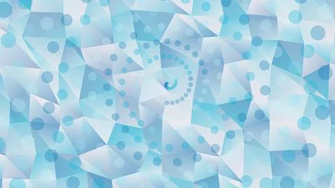 Blue abstract geometric pattern with triangles and circles Stock Illustration