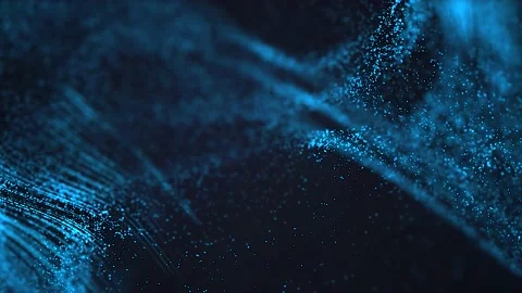 Blue abstract geometric plexus on black background with lines and dot movement, Stock Footage 230169478