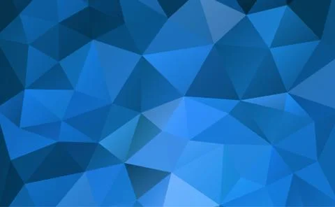Blue abstract geometric rumpled triangular background low poly style Stock Illustration