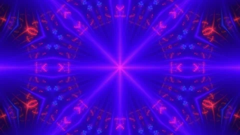 Blue Abstract Geometric Seamless Looping Kaleidoscopic Fractal Video stock 154185836