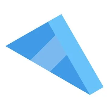 Blue abstract geometric triangle floating in white space Stock Illustration