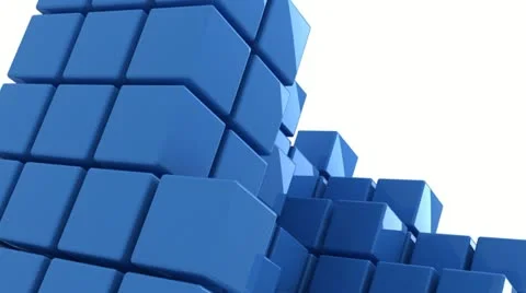 Blue abstract geometry transformation alpha channel included Stock Footage