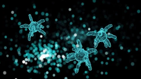 Blue Abstract Germs Stock Footage 71388318