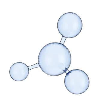 Blue Abstract Glass Molecule Model. 3d Rendering Stock Illustration