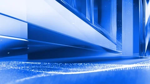 Blue Abstract glass Square Pattern, Container Shape, Background Loop. Soft Stock Footage 282695684